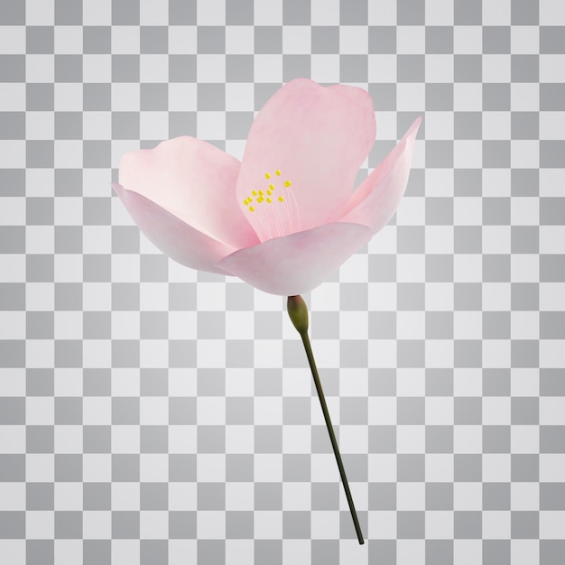 3d little rose flower alpha background