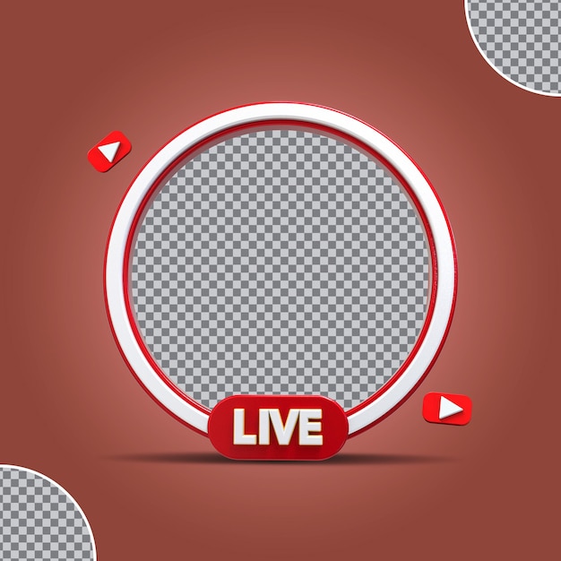 3d live streaming frame on social media youtube