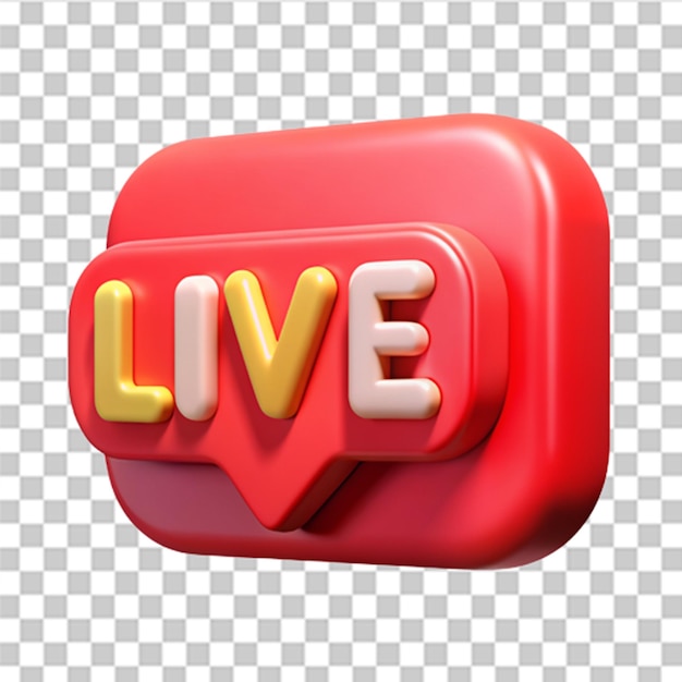 PSD 3d live streaming icon broadcasting livestream or online stream social media concept template for tv online channel live breaking news trendy and modern vector in 3d style