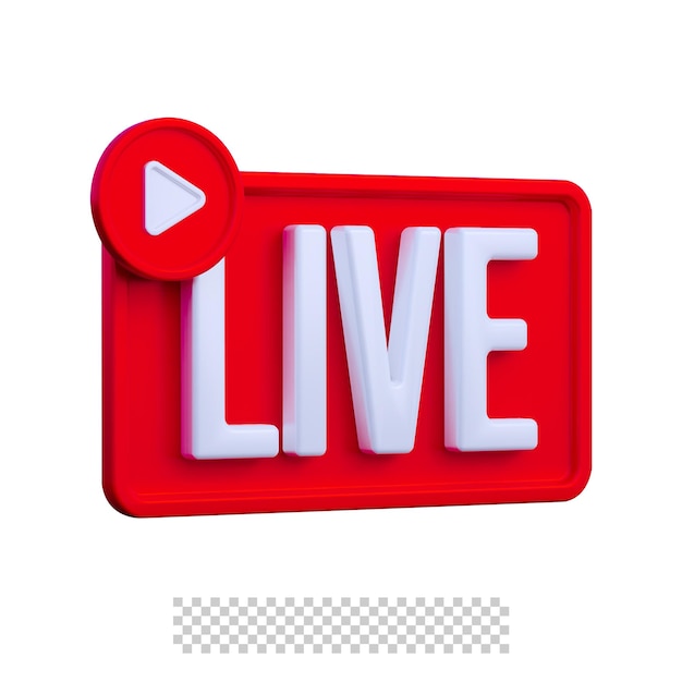 3d live streaming icon isolated