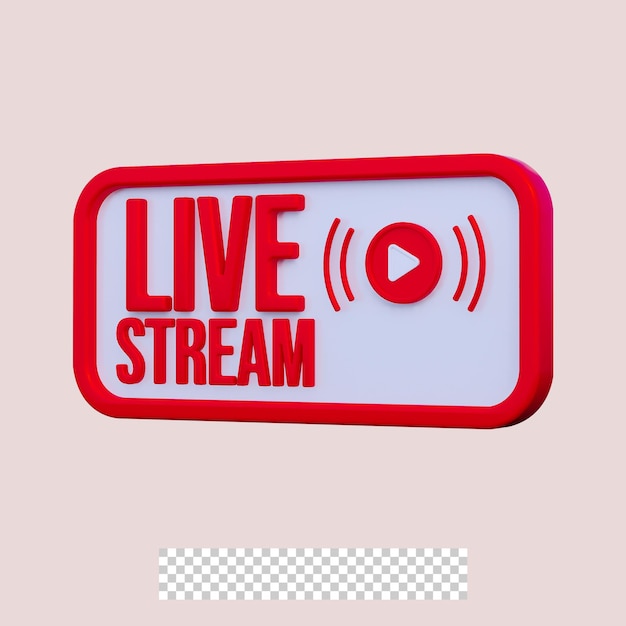 3d live streaming icon isolated