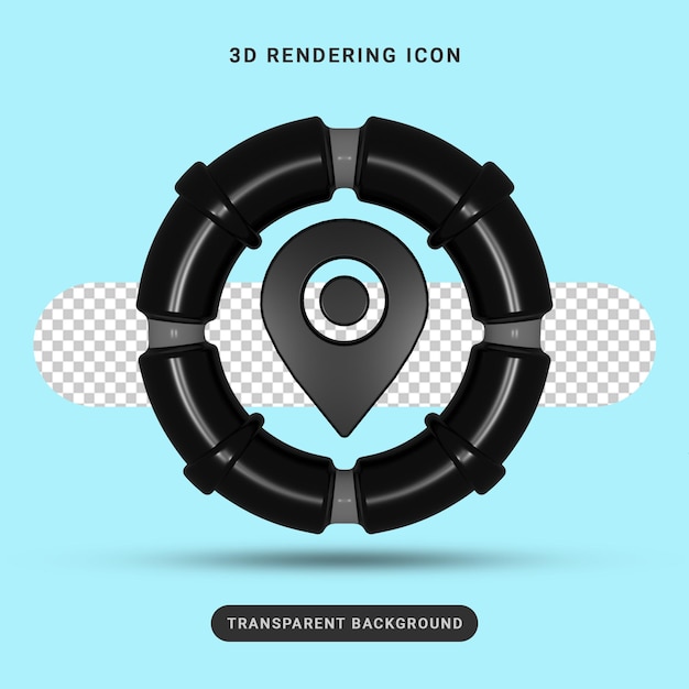 3d location icon rendering for social media