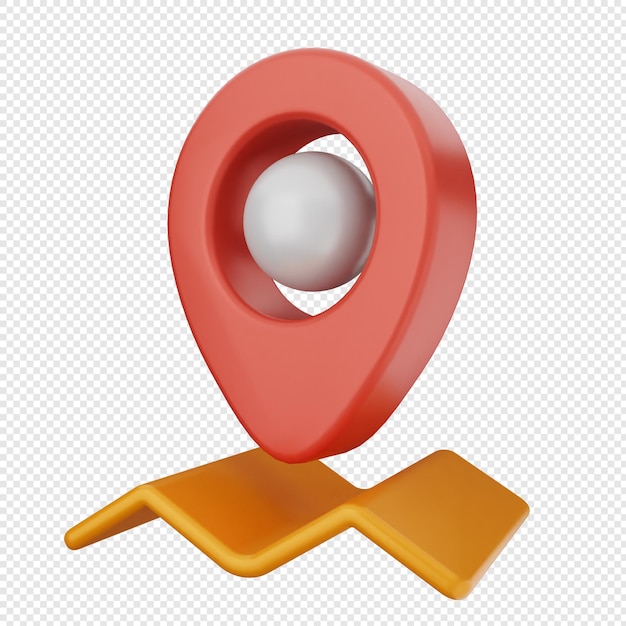 3d location mark pin gps map