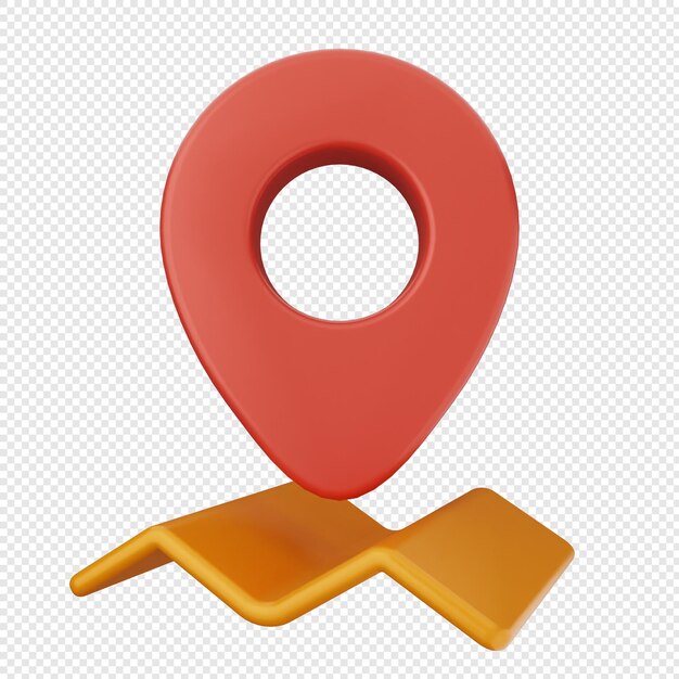 3d location mark pin gps map