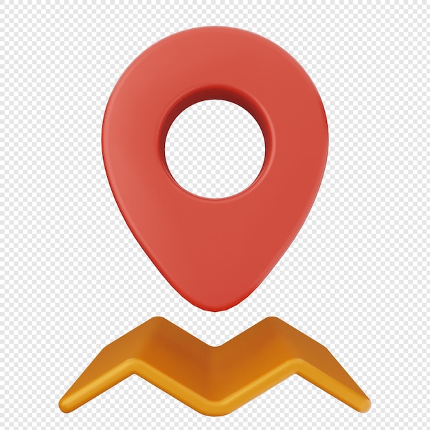 3d location mark pin gps map