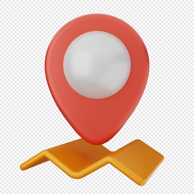 3d location mark pin gps map