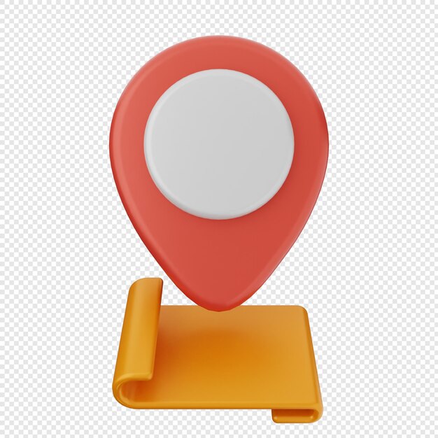 3d location mark pin gps map