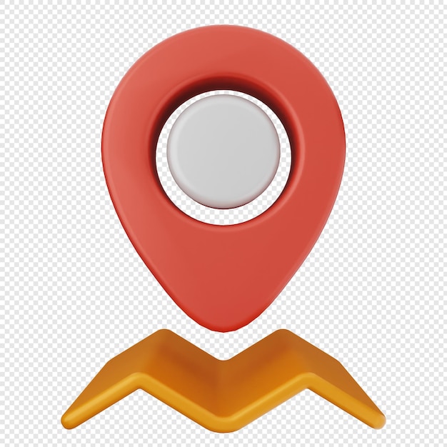 3d location mark pin gps map