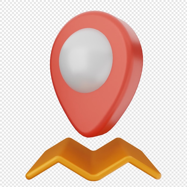 3d location mark pin gps map