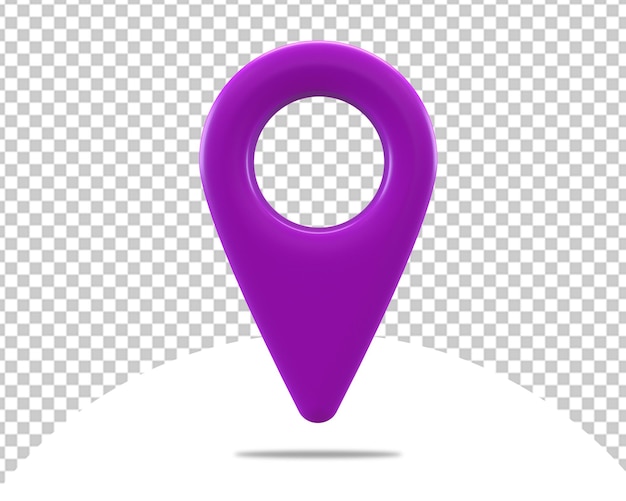 3d location purple pin