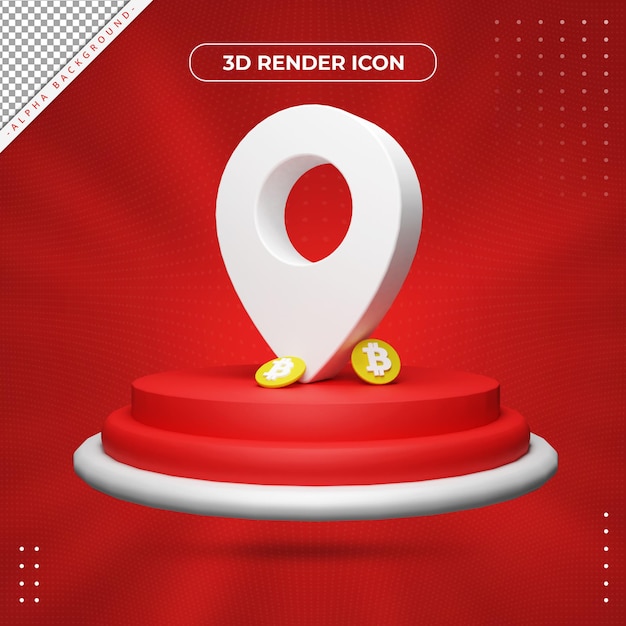 3d location rendering icon