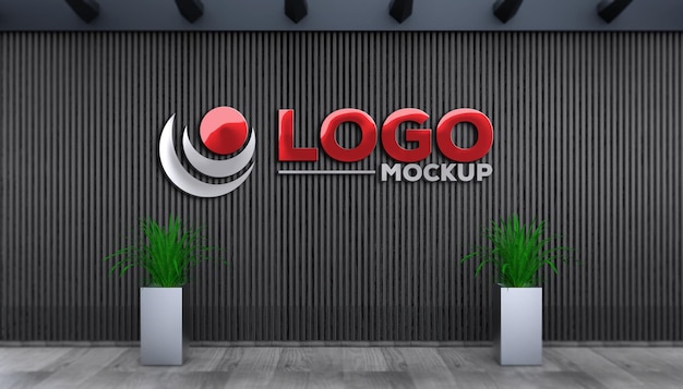 3d logo mockup on exotic wooden wal