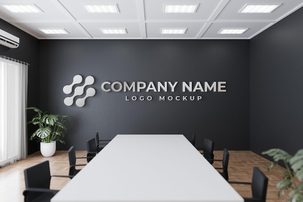 3D Logo Mockup in Meeting Room