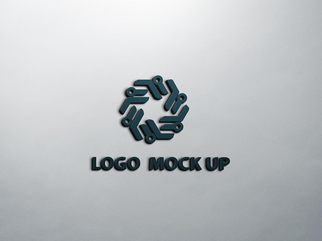 3D Logo Mockup PSD 3D Mockup Brand Logo Mockup on Wall