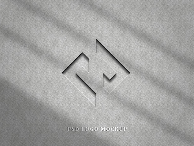 3d logo mockup on wall texture background