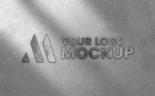 3d logo mockup on wall