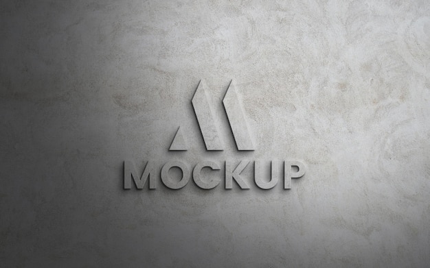 3d logo mockup on wall