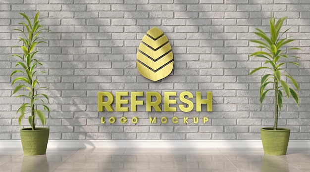 3D Logo Mockup on a Wall