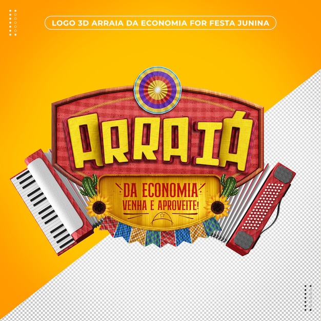 3d logo ray of economy for festa junina