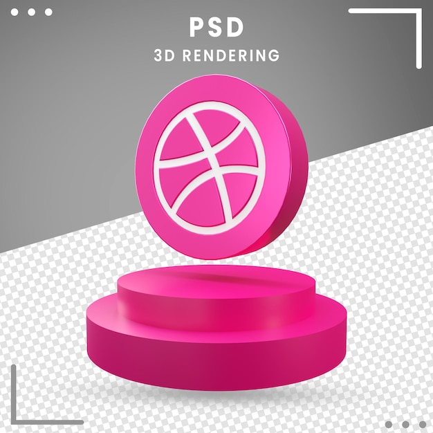 3d Logo Rotated Icon Dribbble Design Rendering Isolated