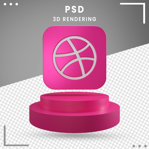 3d Logo Rotated Icon Dribbble Isolated