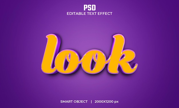 3d Look text style effect Premium Psd