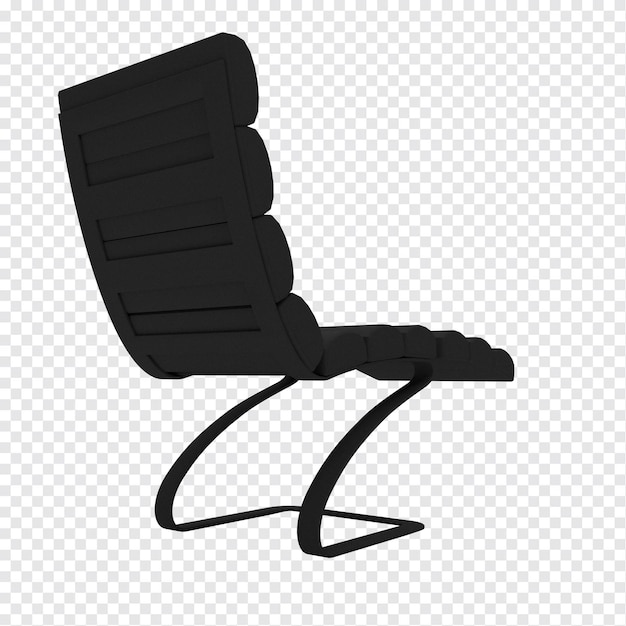 3d lounger chair back view for relax office indoor black