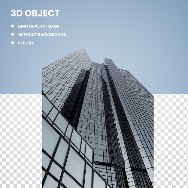 PSD 3d lowangle graphy of building