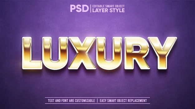 3D Luxury Gold with Silver Frame Text on Purple Carpet Editable Layer Style Text Effect