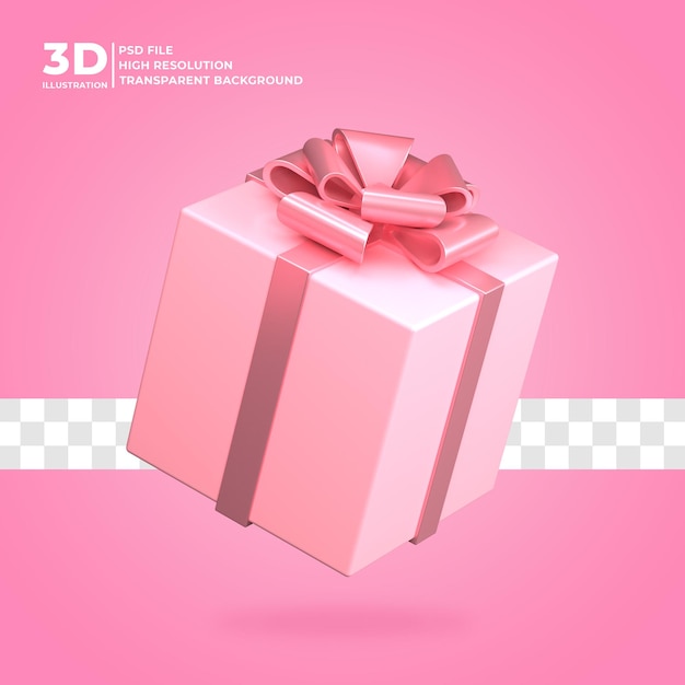 3d luxury pink gift box illustration Premium Psd