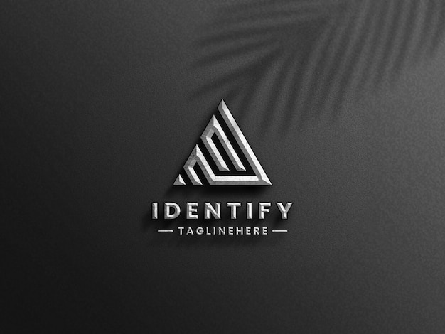 3d luxury silver logo mockup