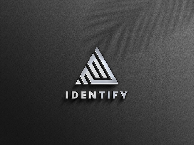 3d luxury silver logo mockup