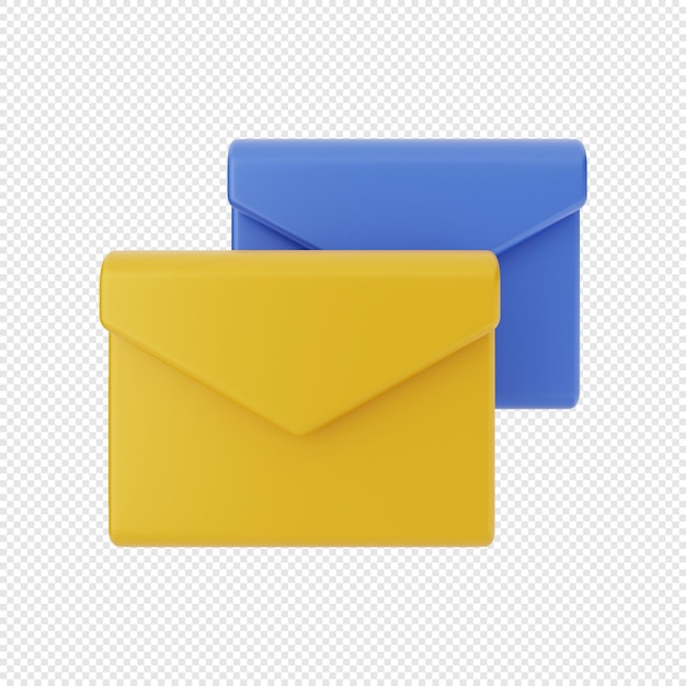 PSD 3d mail message envelope icon