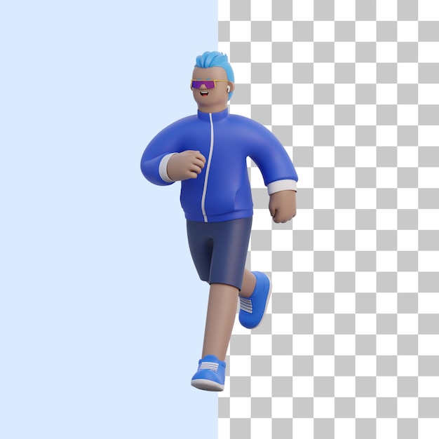 3D male character doing jogging