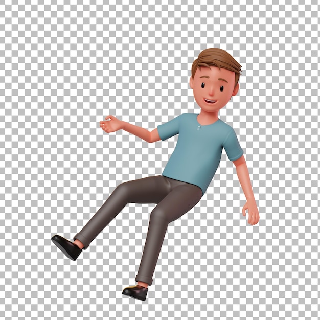 3D male character floating