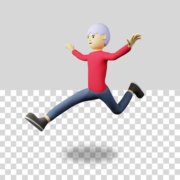 3d male character jump