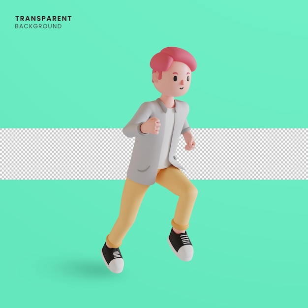 3d male character running