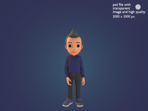 3d male character standing facing front