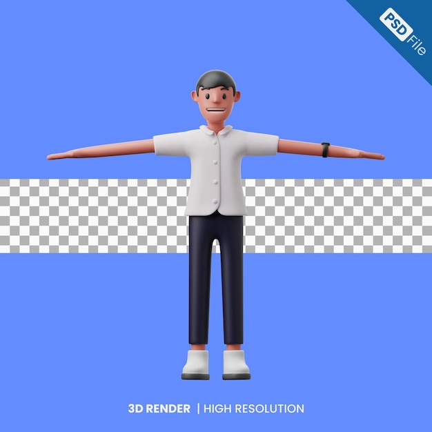 3d male character T pose