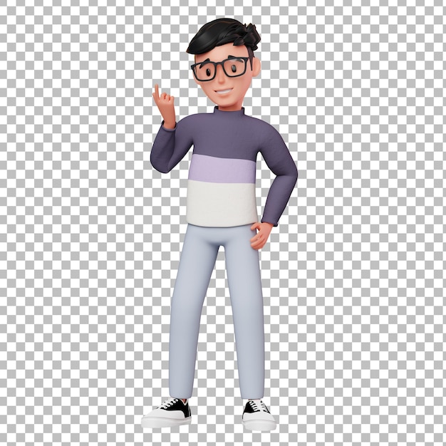 3d male character thinking something