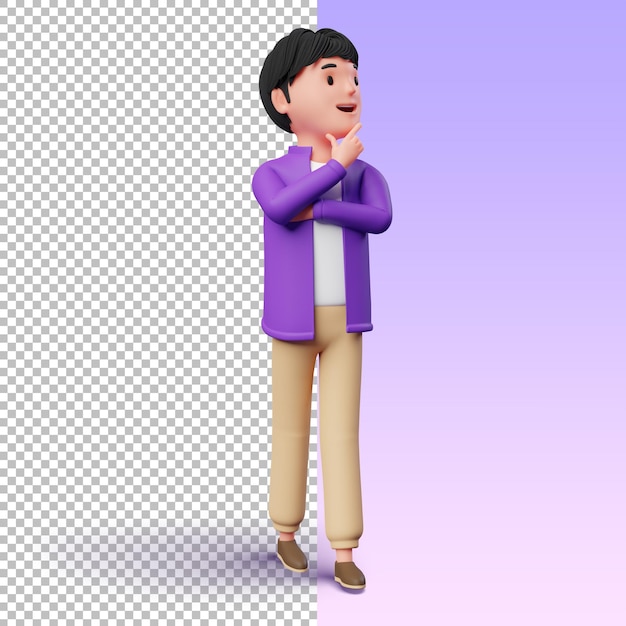 3d male character thinking