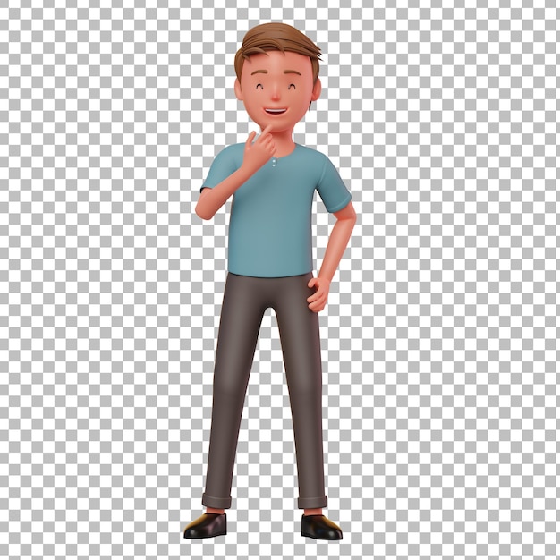 3D male character thinking