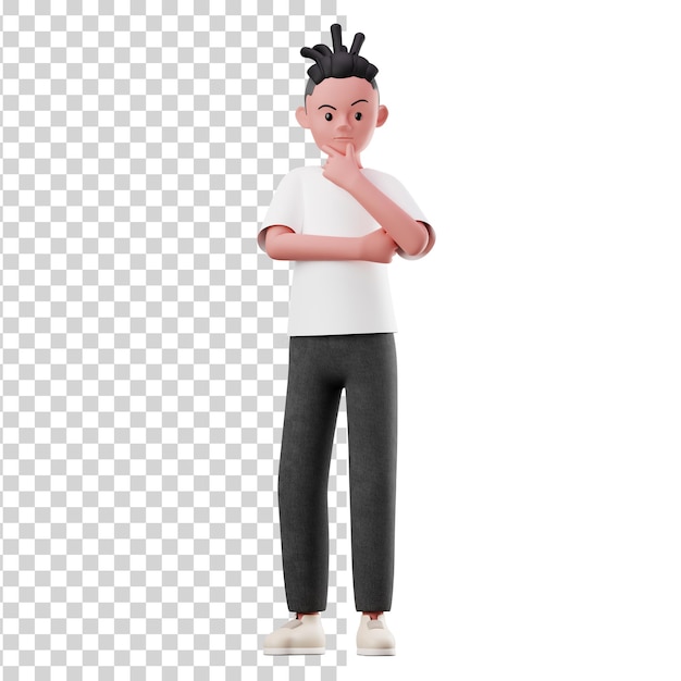 3D Male Character with Curious Pose