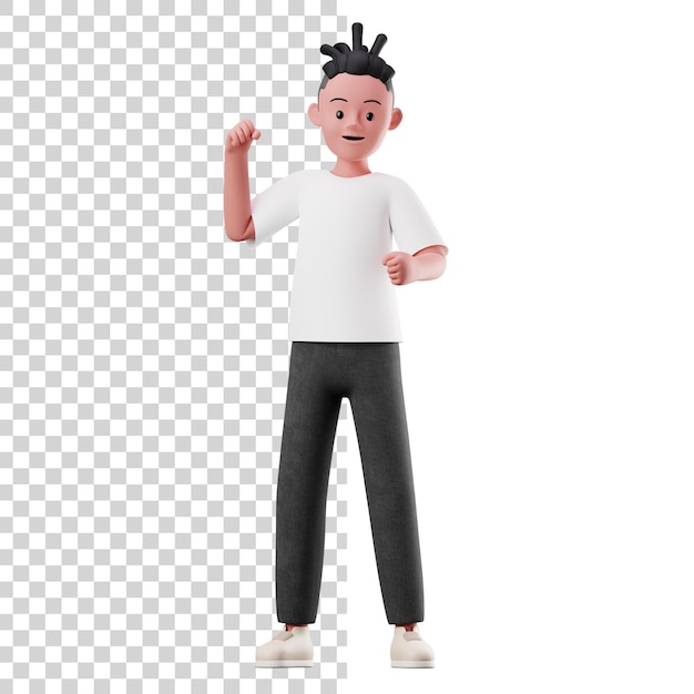 3D Male Character with Happy Pose