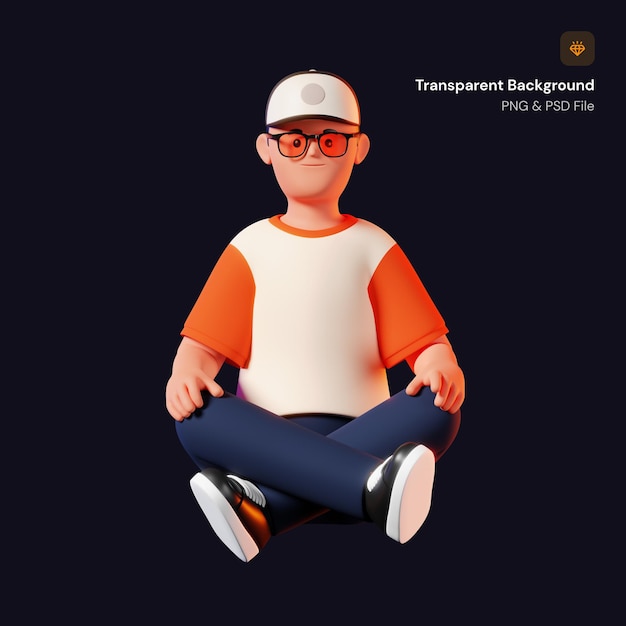 3D Man with Meditation Pose