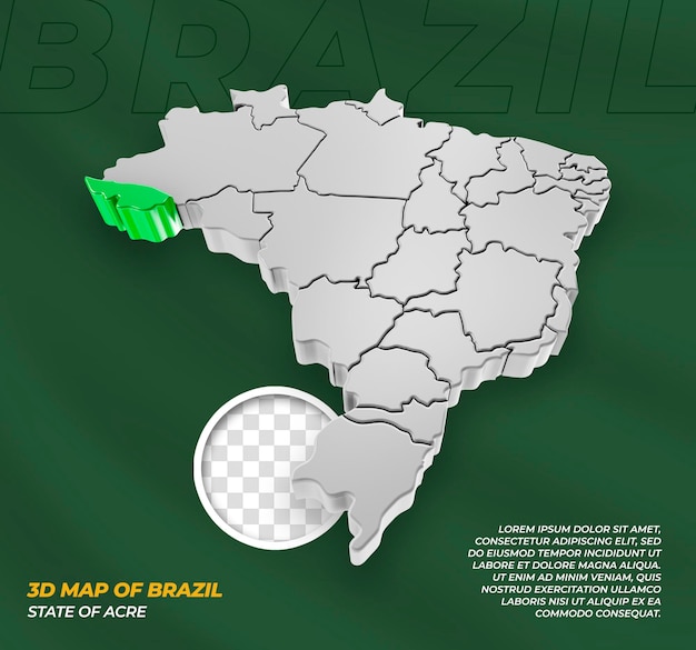 PSD 3d map of brazil state of acre