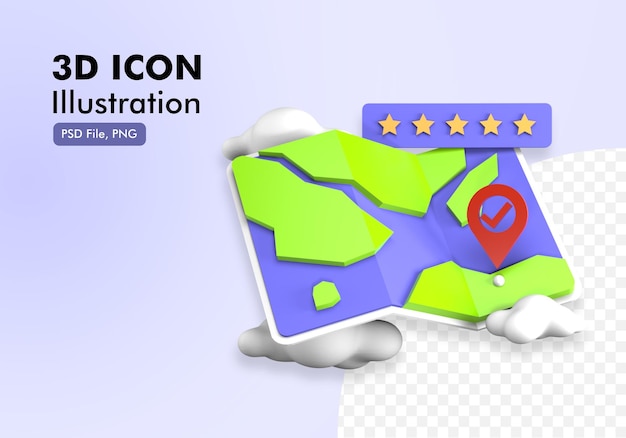 3d map icon illustration