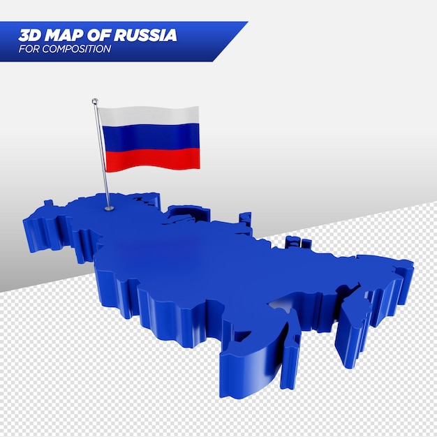 3d map of russia for advertising compositions