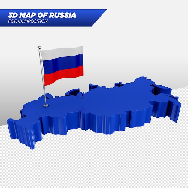 3d map of russia for advertising compositions