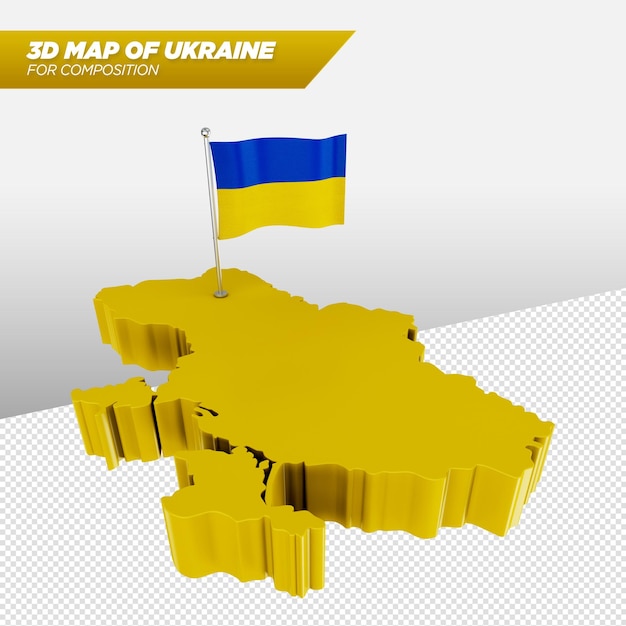 3d map of ukraine for advertising compositions